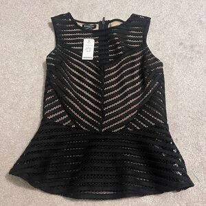 bebe Black Sheer Lace Blouse